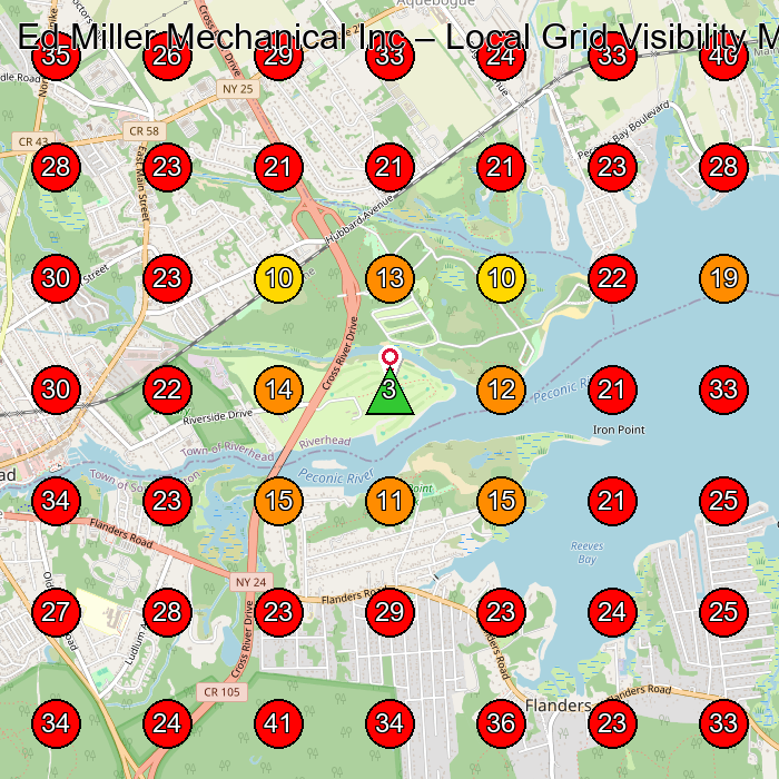 Ed Miller Mechanical Inc GeoGrid visibility map for Hvac Contractor in Hampton Bays